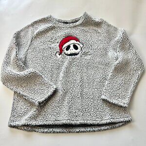 Women's XL Disney Santa Jack Skellington Sleepwear Long Sleeve Shirt